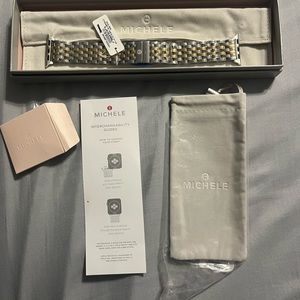 Michele gold and silver Apple Watch band